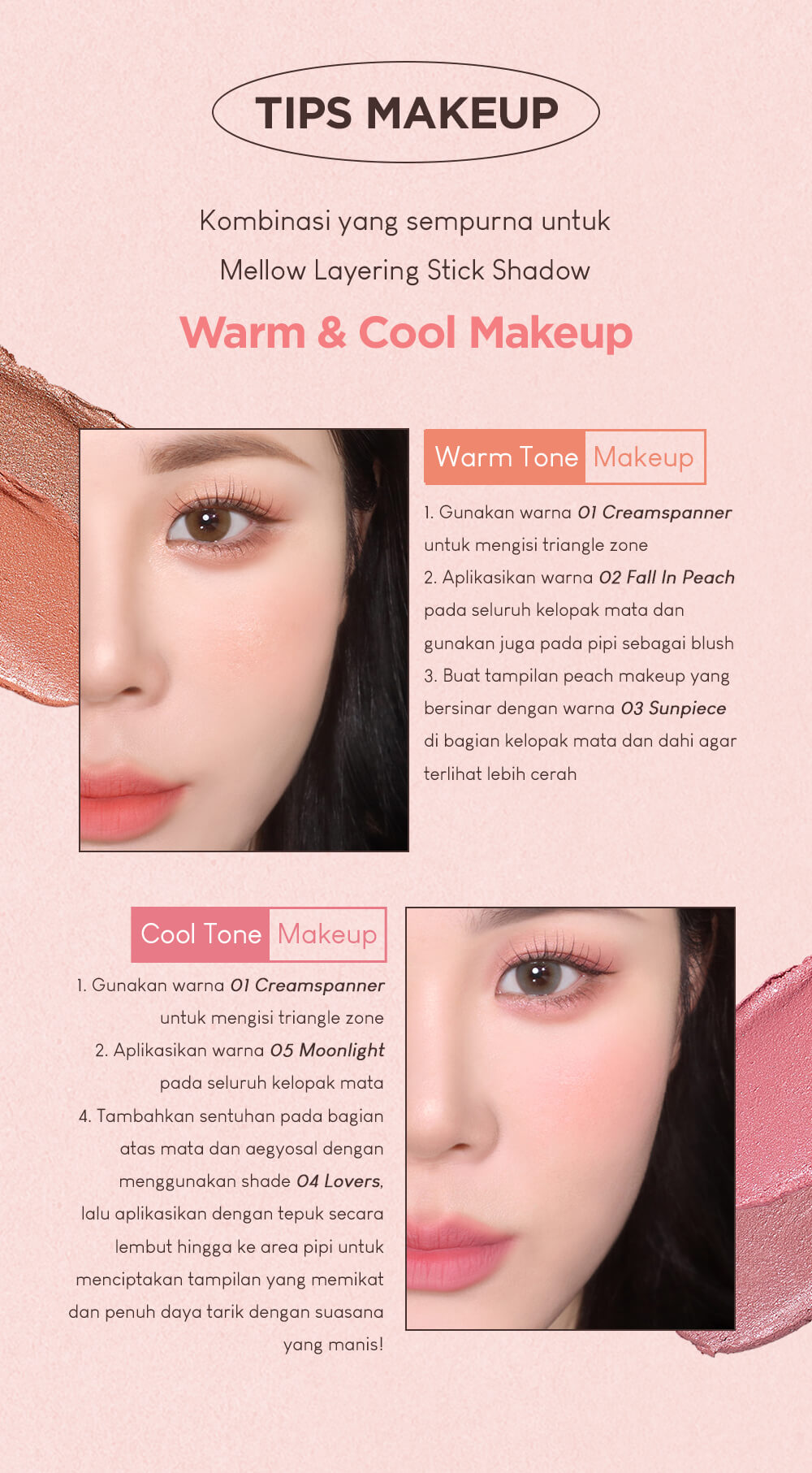 Holika Holika Mellow Layering Stick Shadow | Buildable Eye & Cheek Colors