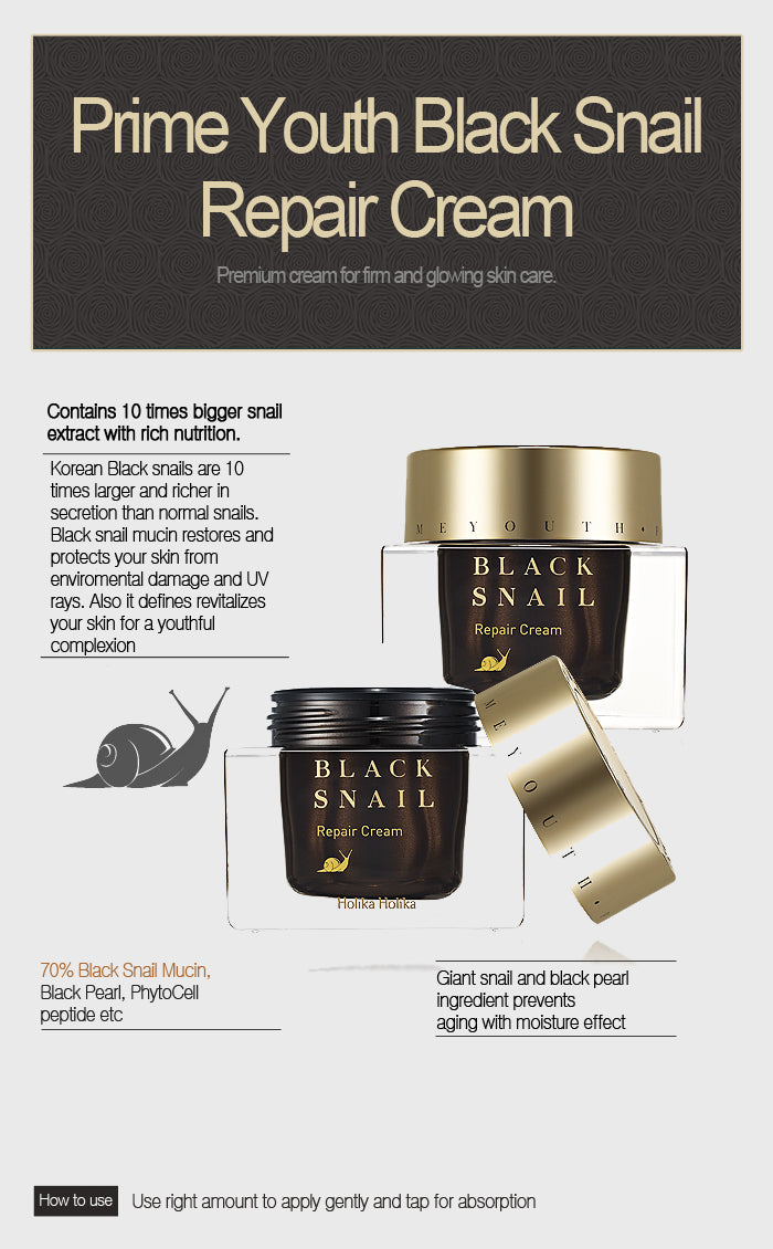 Pelembab Wajah | Prime Youth Black Snail Repair Cream