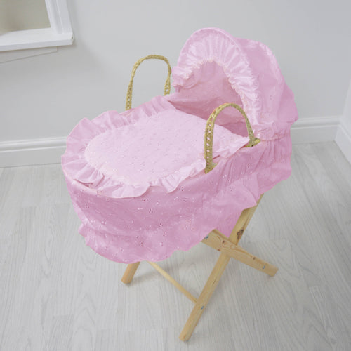 dolls moses basket with stand