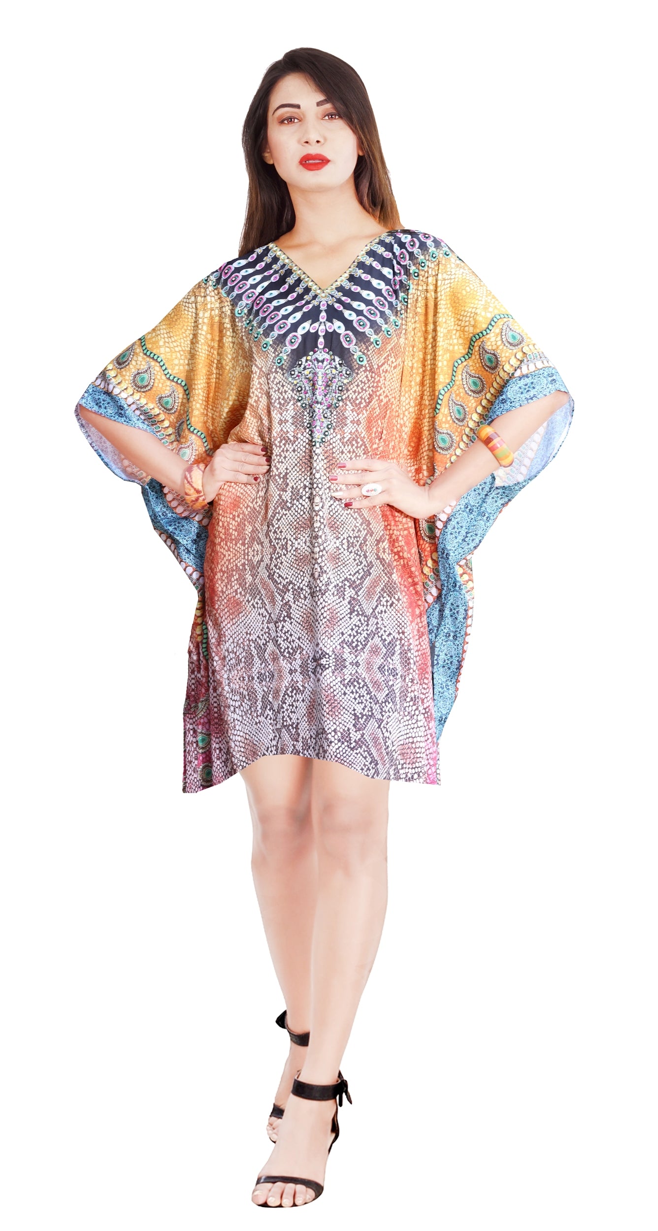 Luxury Designer Printed Short Kaftan Buy Resort Wear Kaftan For Women Beach Full Cover Up 