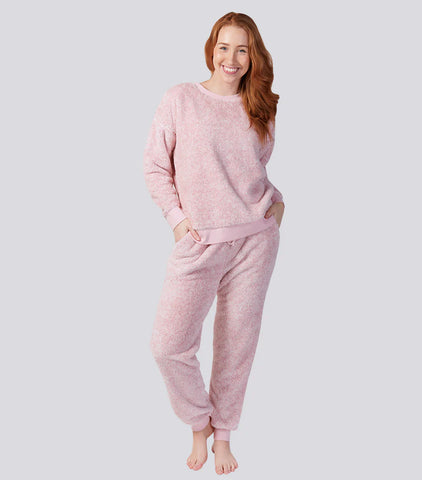 Luxe Fleece Jumper and Pant Set - Pink Marle