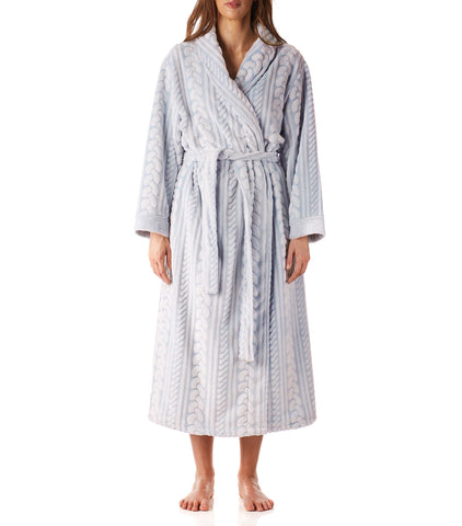 Sage Shawl Collar Fleece Dressing Gown