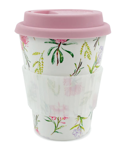 Floral Reusable Bamboo Coffee Cup - Australian Native Florals