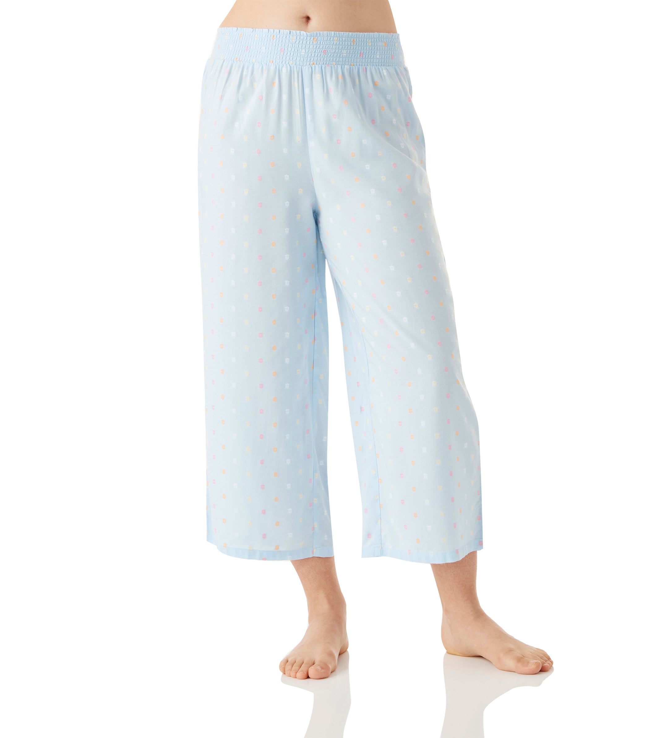 Women's Ivory Summer Linen Cami & 3/4 Pant Cotton Pyjama Set