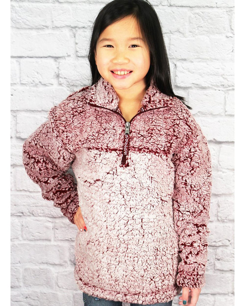 youth monogrammed sherpa pullover