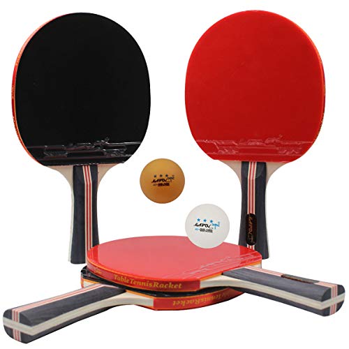 PRO-SPIN Ping Pong Paddles, 4-Player Set, High-Performance Table Tennis  Rackets, 3-Star Ping Pong Balls, Compact Storage Case