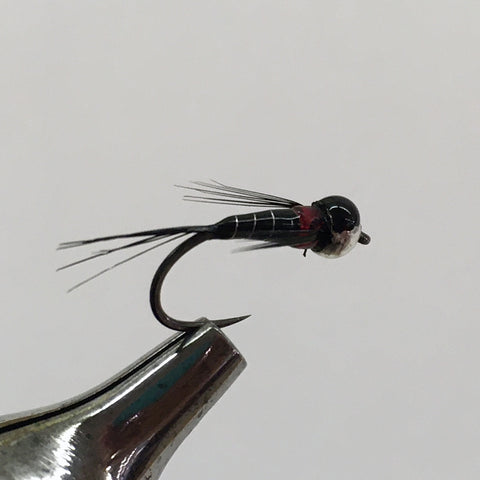 Perfect your nymph fishing for trout.  Pictured is a perdition nymphs in a fly tying vise