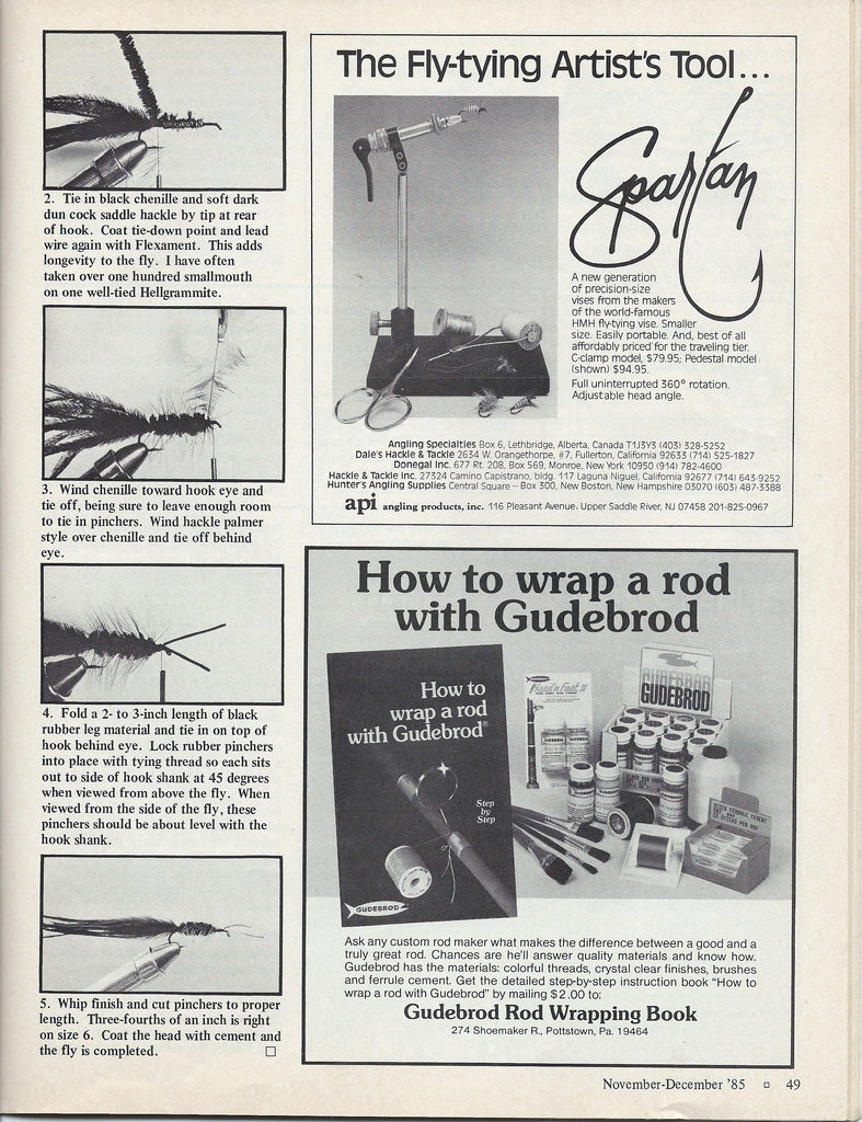 Murray's Hellgrammite article in December 1985 copy of Flyfishing Magazine