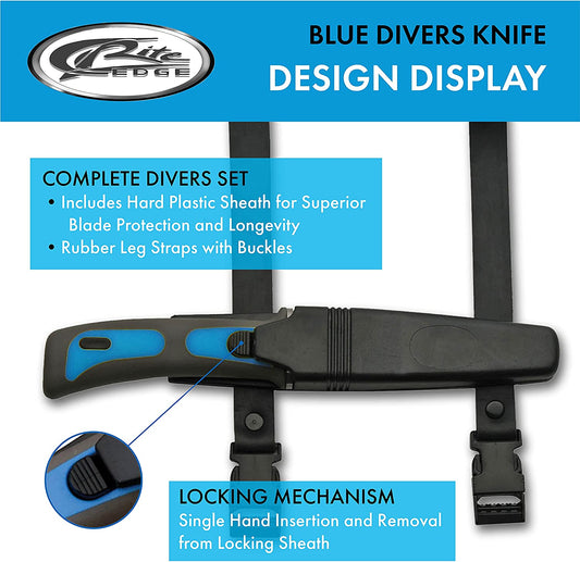 Underwater Kinetics 30061 Blue Tang Dive Knife - Titanium / Point