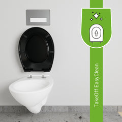 TakeOff EasyClean Abnahmefunktion beim Recycling WC-Sitz R700 in Schwarz