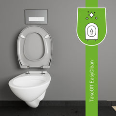 WC-Sitz mit Klicksystem: TakeOff EasyClean Abnahmefunktion