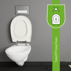 WC-Sitz mit Klicksystem: TakeOff EasyClean Abnahmefunktion