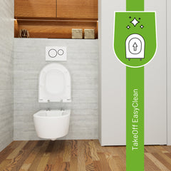 WC-Sitz mit Klicksystem D350: Abnahmefunktion TakeOff EasyClean