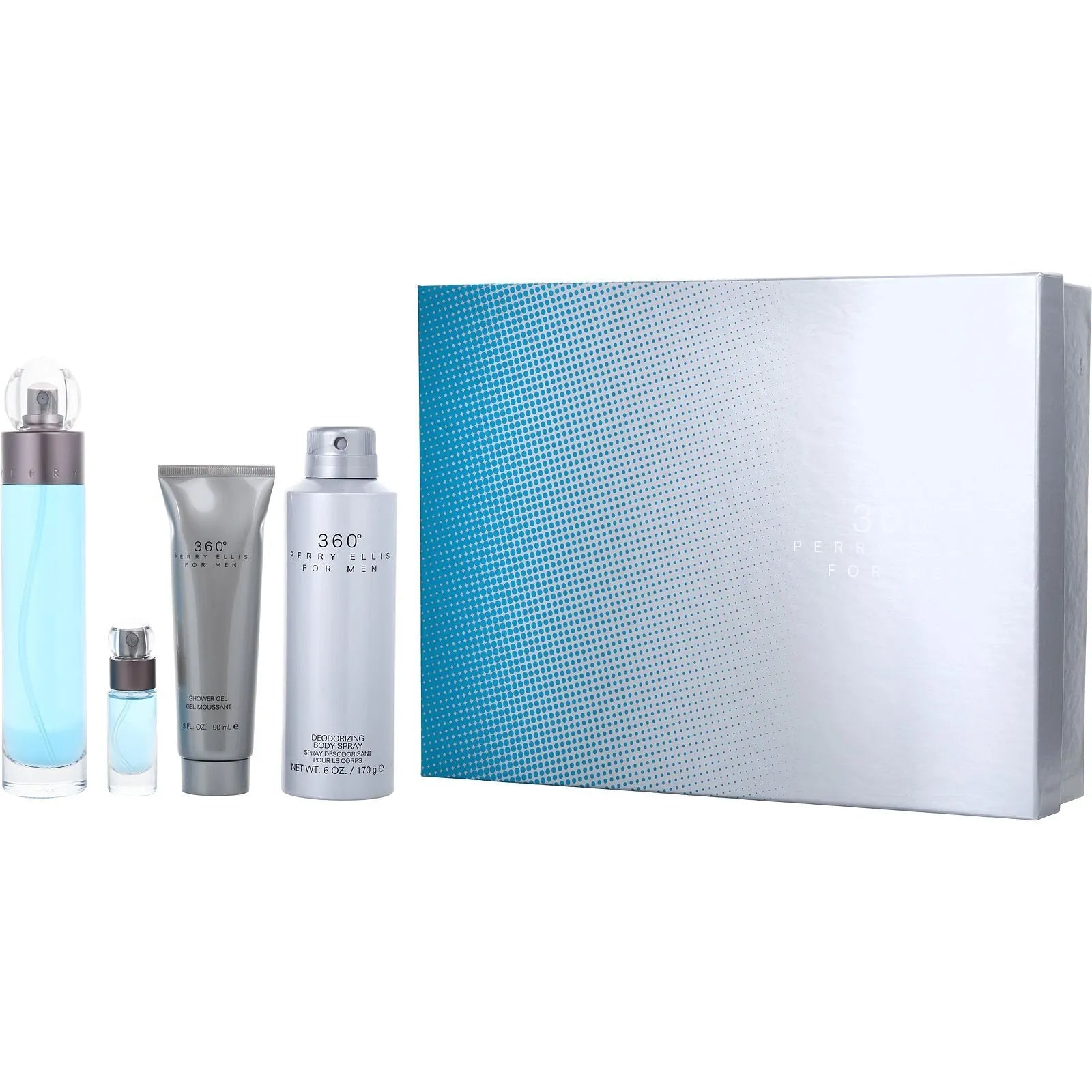 Perry Ellis 360 Men EDT (M) / 4 Pc SP 100 ml; BS 200 ml; SG 90 ml; SP 7.5 ml