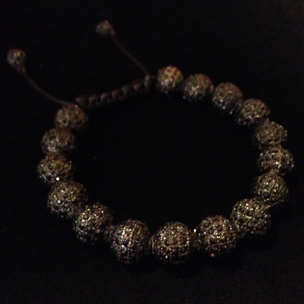 mens black crystal bracelet