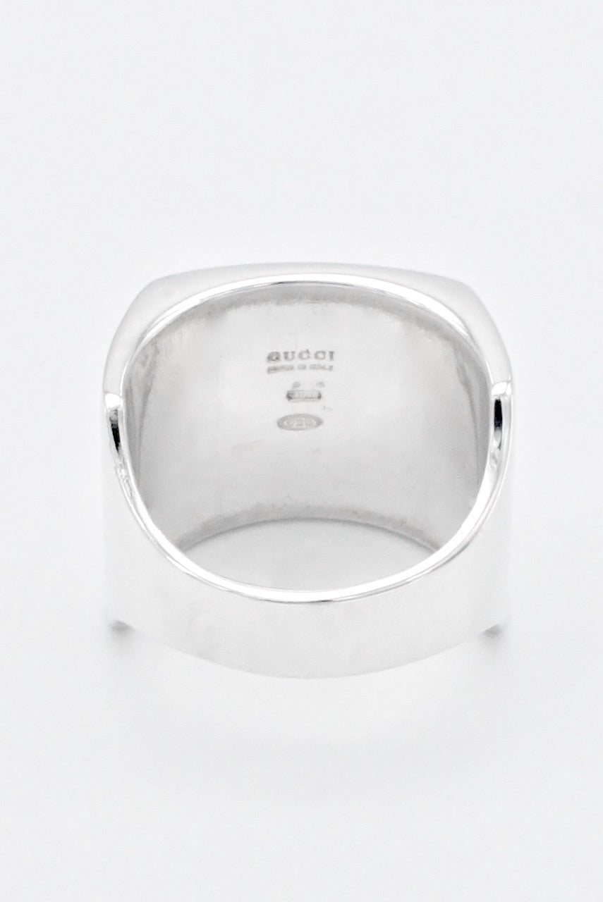 Vintage Gucci Sterling Silver Modernist Square Signet Ring –  antiques-art-design