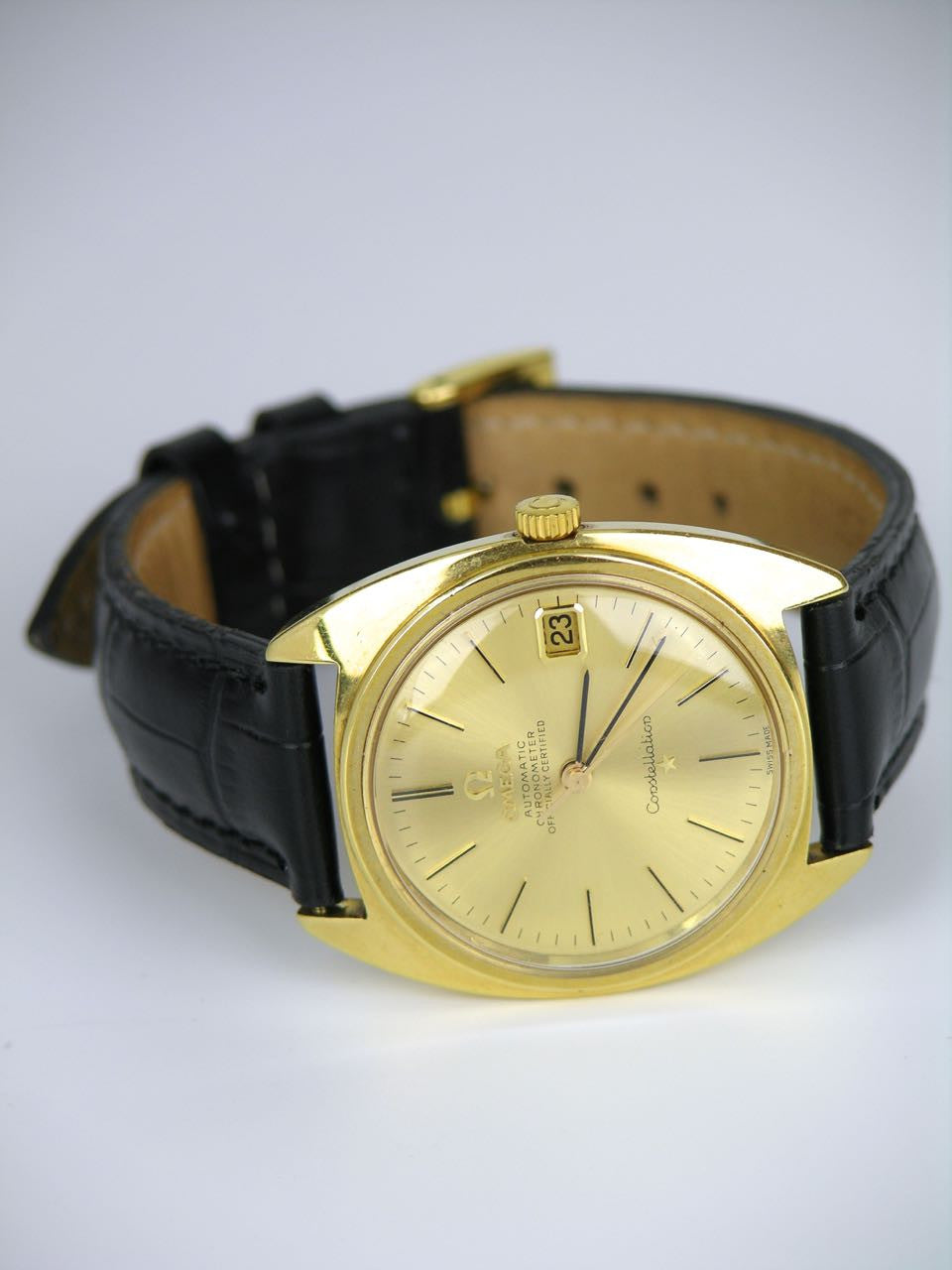 Vintage 18k Omega Yellow Gold Constellation Automatic Wristwatch ...