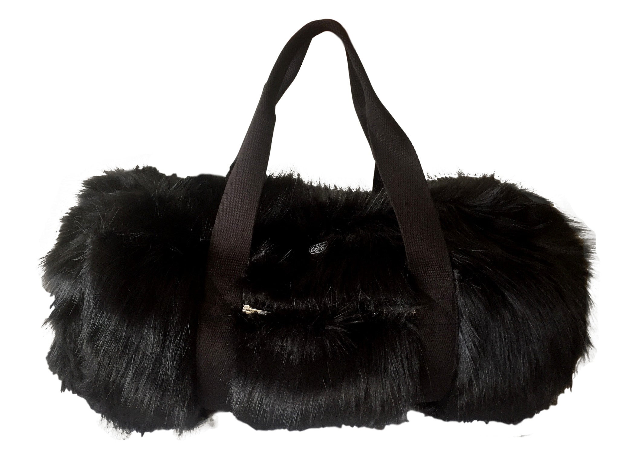 black fur handbag