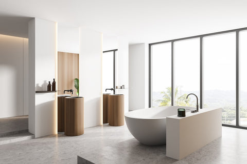 Idee für ein modernes Badezimmer: Hell und minimalistisch