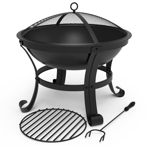 Vounot - Brasero exterieur BBQ avec couvercle en acier noir - Barbecues  charbon de bois - Rue du Commerce
