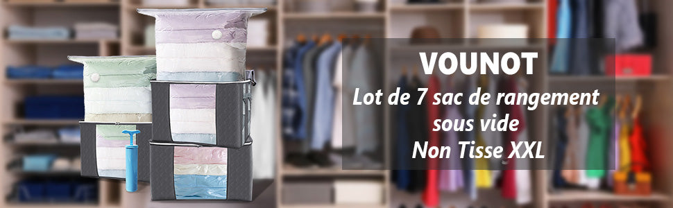 VOUNOT Lot de 7 sac de rangement sous vide Non Tisse XXL gris au meilleur  prix