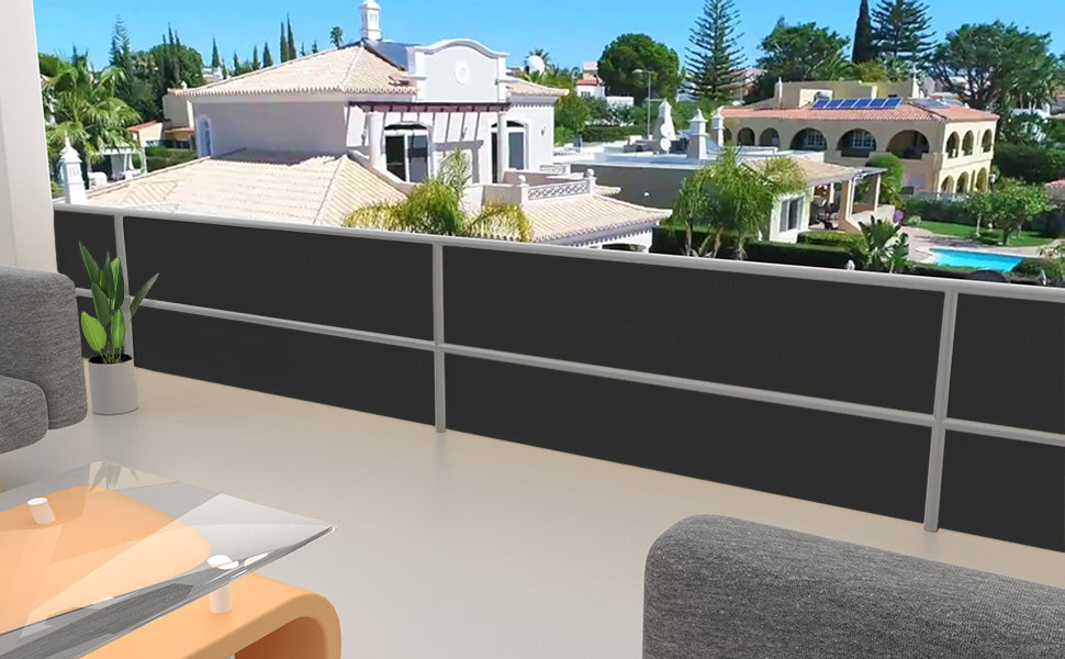 Brise vue pour balcon HDPE Renforcé 230GR/M2 500x90cm noir