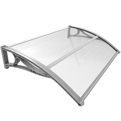 Auvent de porte marquise 120x80 cm transparent en Polycarbonate anti UV - VOUNOT FR