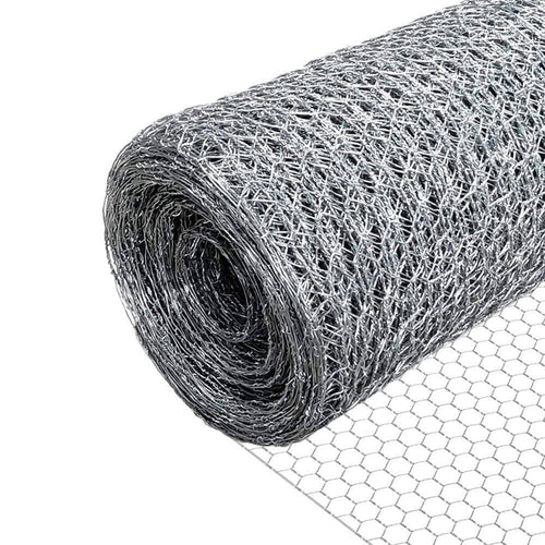 Grillage a poule avec fils renforces 0.8mm et maille extra fine 13mm en acier galvanise 1x25M - VOUNOT