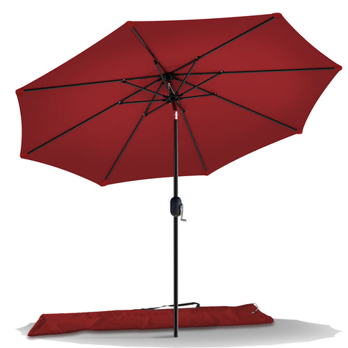 Parasol inclinable 2.70 x 2.40m avec housse de protection rouge - VOUNOT FR