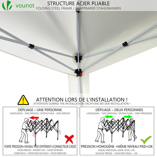 Tonnelle - barnum Vounot Tonnelle de jardin 3x3m pliable verte