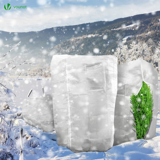 VOUNOT Lot de 3 Housse Hivernage Plante avec Cordon de Serrage Voile d' Hivernage en Polypropylème 80g/m² Housse de Protection pour Plantes  Réutilisable Résistant 80x100cm : : Auto et moto