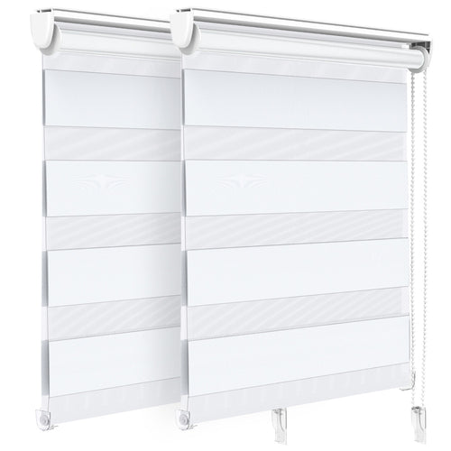 Lot de 2 Store enrouleur jour nuit double 80x150cm Blanc - VOUNOT FR