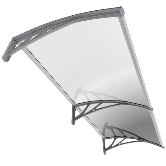 Auvent de porte marquise 100x80 cm transparent en Polycarbonate anti UV