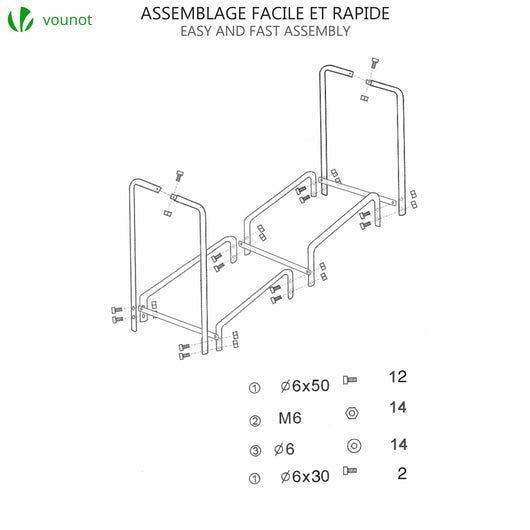 Serre buche 2m avec housse de protection