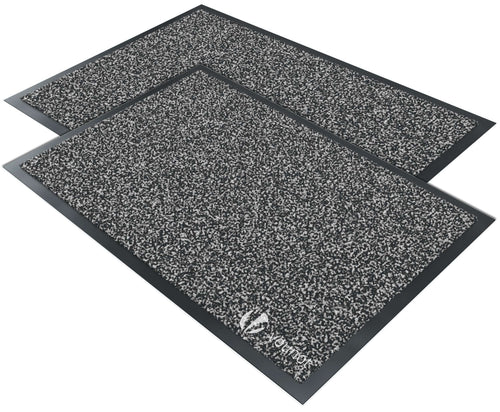 Lot de 2 Tapis de porte paillasson 40x60 anthracite - VOUNOT