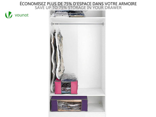 Sacs De Rangement Sous Vide Vêtements, Penderie Et Voyage, 80% De Place  Supplémentaire, Housse Vêtement Aspirateur Pompe De [u160]