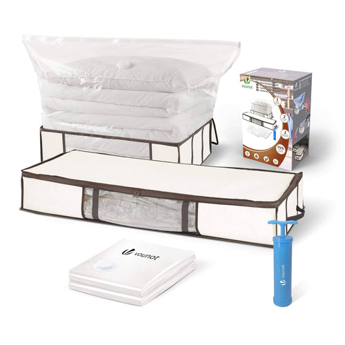 Lot de 2 housses de rangement sous vide sous lit - VOUNOT