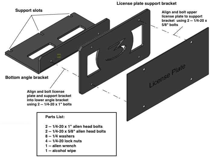 front mount license plate bracket for model 3