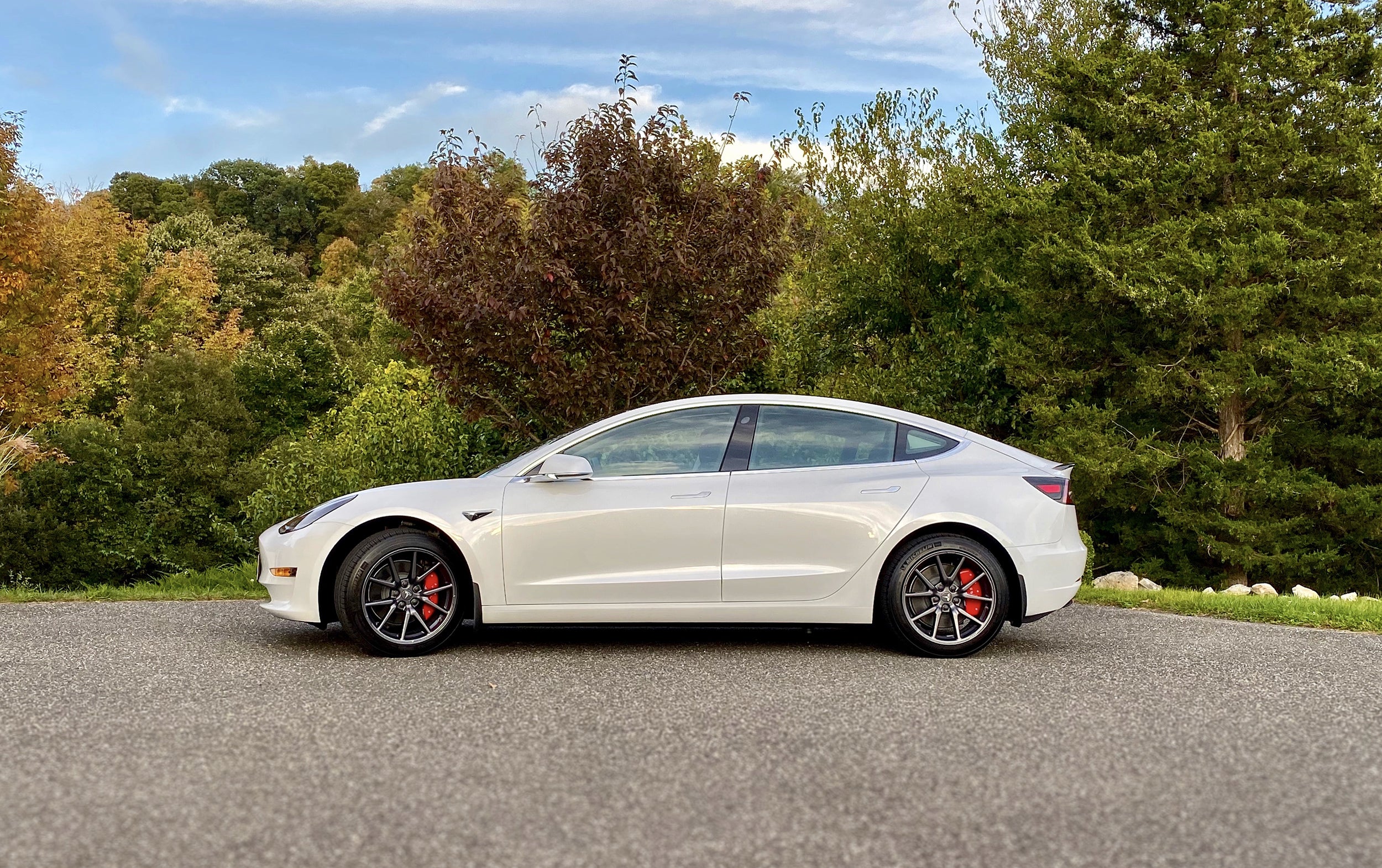 Tesla Brake Caliper Covers for Model 3 - Red | EVANNEX Aftermarket