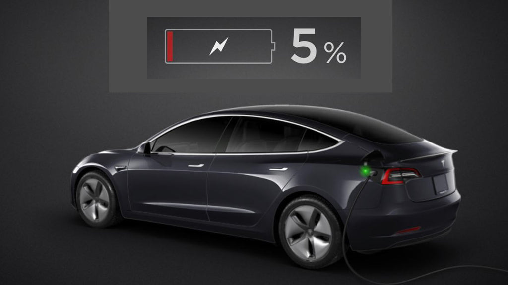 Tesla Model 3 charging status = 5%.