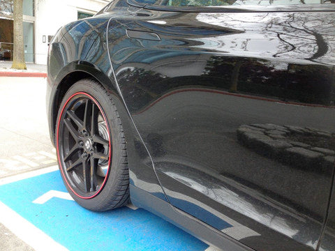 Tesla Model S red wheel bands