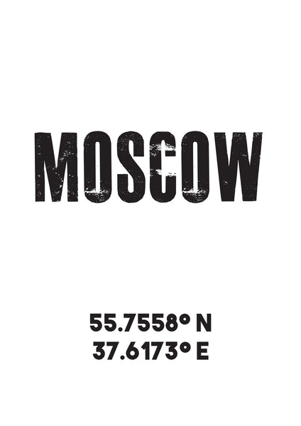 Moscow Co-ordinates Print 1