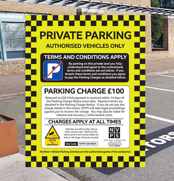 No Parking Sign - Deterrent - Private Parking Sign Car Park - Fake Enforcement 0