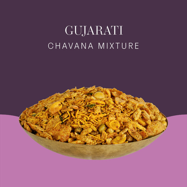 Made from the mixture of groundnut, chickpeas, gram, and puffed rice, this Indian namkeen snack called Chavana mixture from Gujarat is perfectly healthy and tasty if you crave something sweet spicy & savory, brought to you by Postcard.