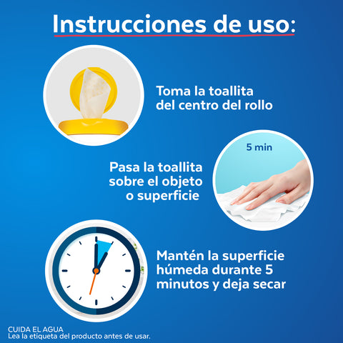 instrucciones de uso de lysol toallitas