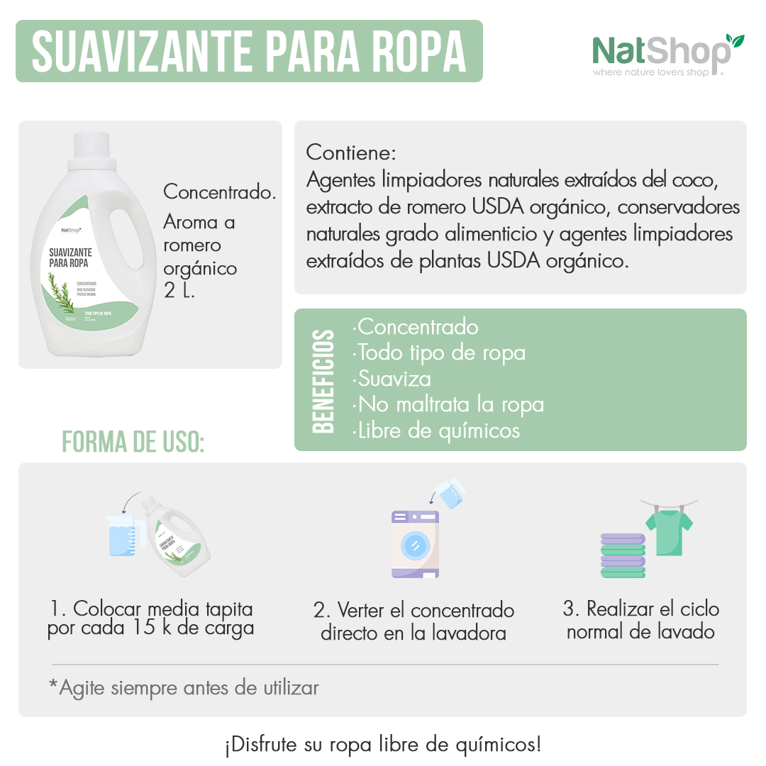 Suavizante para ropa concentrado - Romero Orgánico 2lt – Natshop