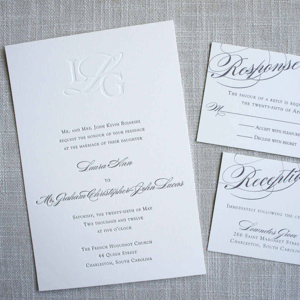 Classic Monogram Wedding Invitations 1