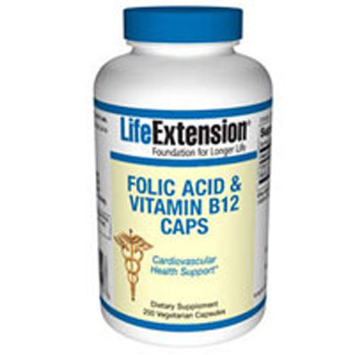  Life Extension Folate and Vitamin B12   90 Vcaps