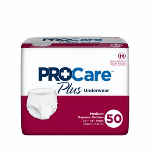 Adult Absorbent Underwear ProCare™ Plus Pull On with Tear Away Seams Medium  Disposable Moderate Absorbency - Breathing Care Medical