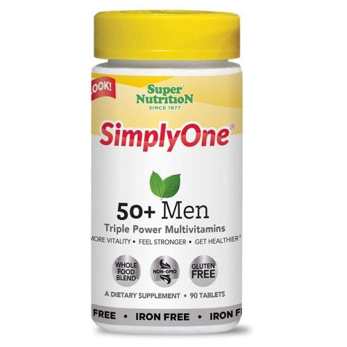 Simplyone 50 + Men Iron Free 90 Tabs By Super Nutrition